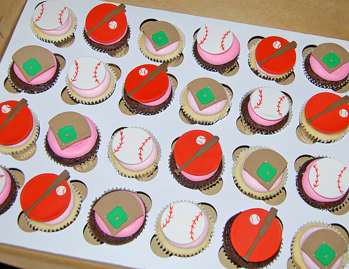 Baseball Themed Baby Shower Cupcakes