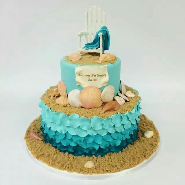 Beach Themed Birthday Cake