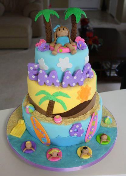 Beach Themed Kids Birthday Cake