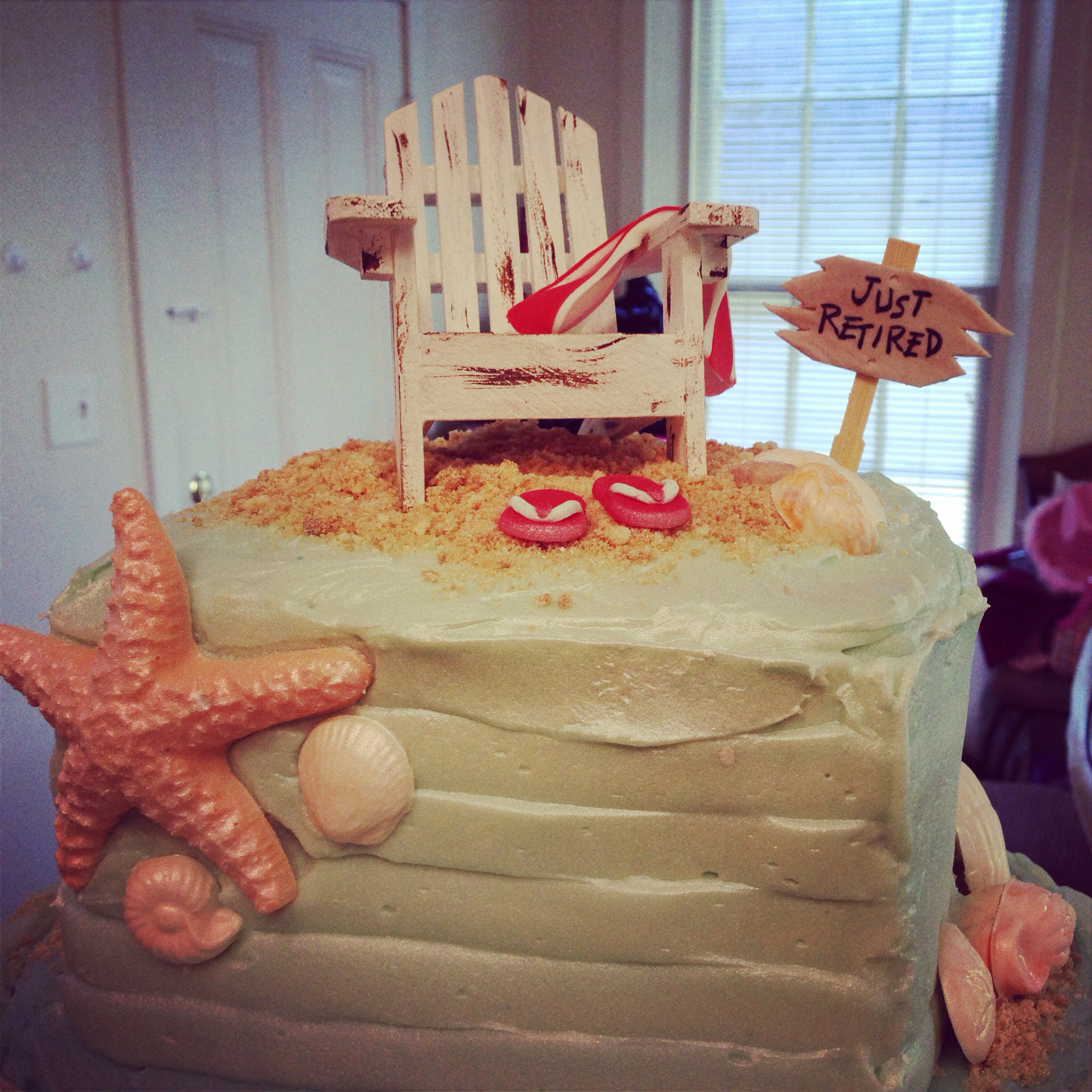 Beach Themed Retirement Cake