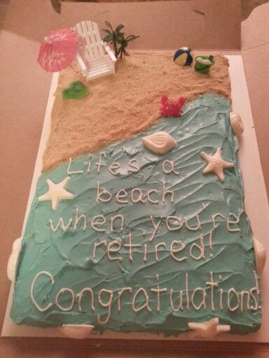 Beach Themed Retirement Cake