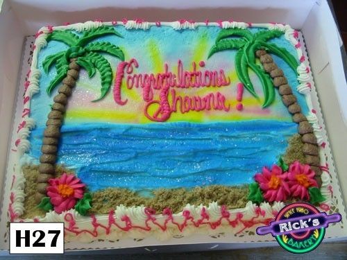 6 Photos of Beach Theme Retirement Sheet Cakes