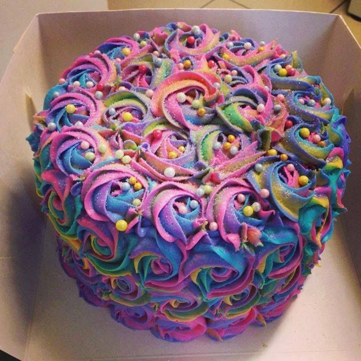 9 Photos of Colorful Girly Birthday Cakes