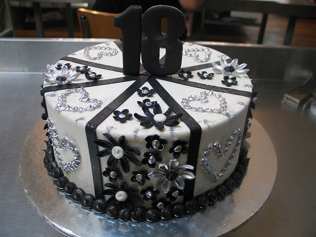 Black and Silver Birthday Cake