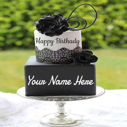 Black Birthday Cakes with Name