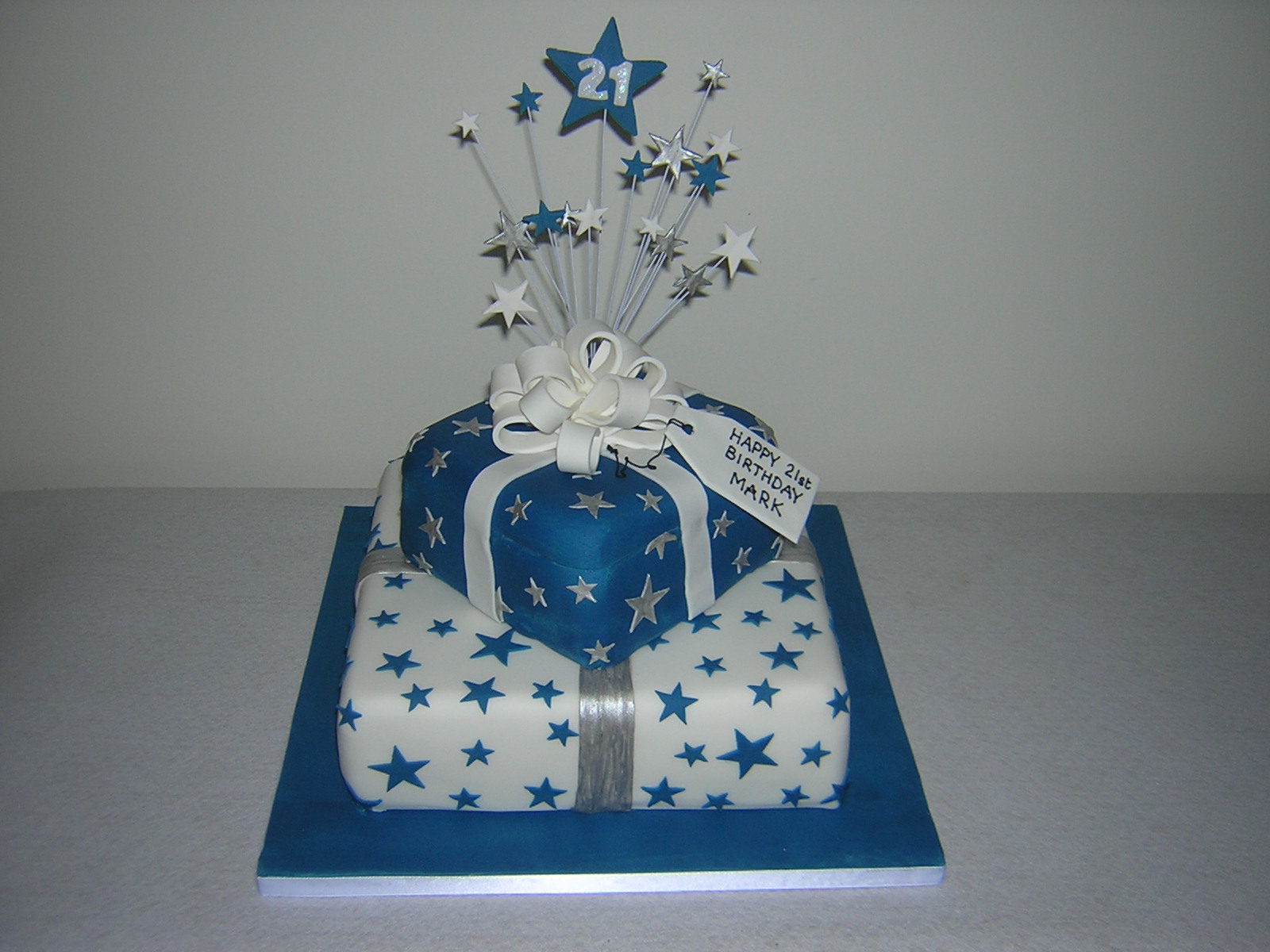 Blue and Silver Birthday Cakes