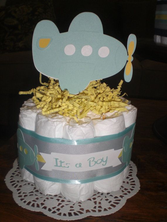 Boy Baby Shower Diaper Cake Airplane