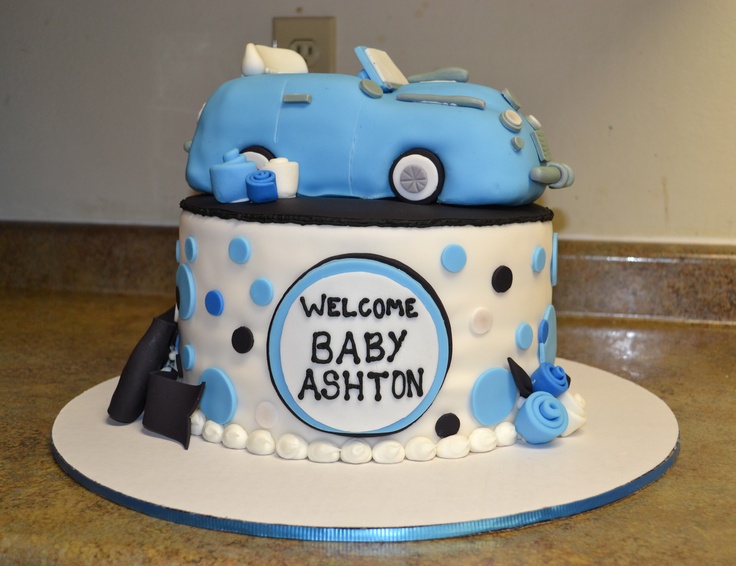 Classic Car Baby Shower Cake