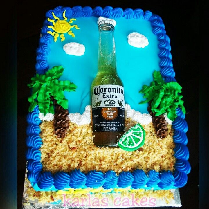 Corona Beer Happy Birthday Cake