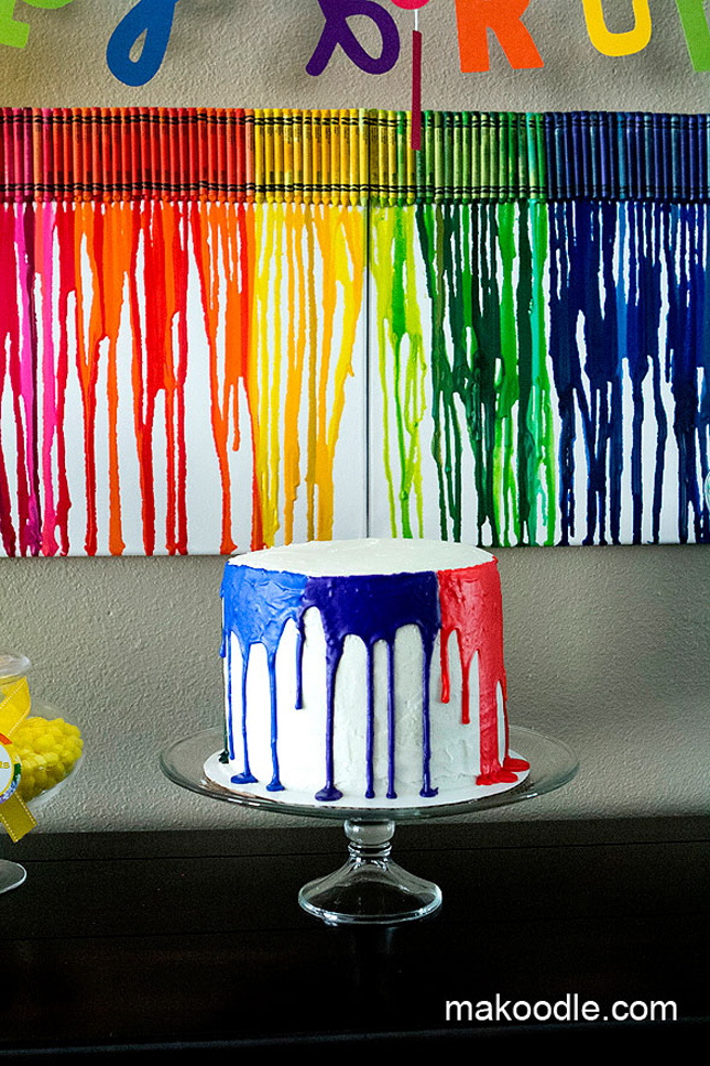 Crayon Art Birthday Cake