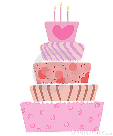 Cute Birthday Cake Illustration