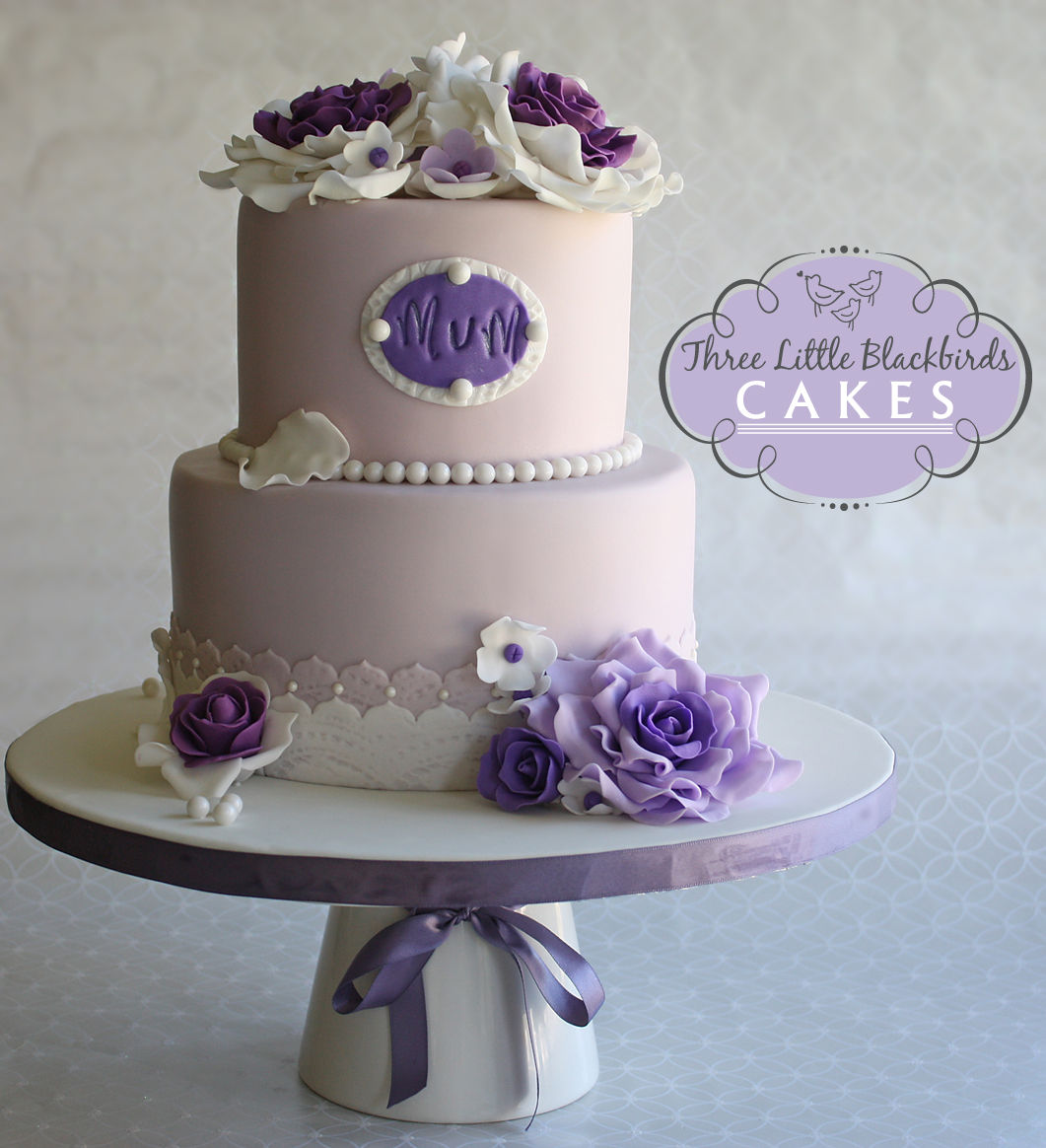 Elegant Purple Birthday Cake