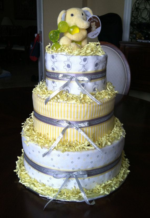 Gender-Neutral Baby Shower Diaper Cake