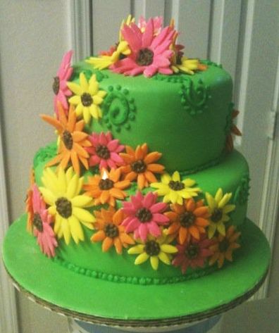 Gerber Daisy Birthday Cake