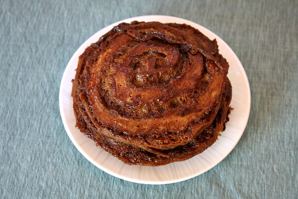 Gingerbread Cinnamon Roll Pancakes