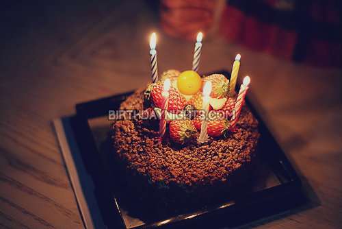 Happy Birthday Cake with Candles