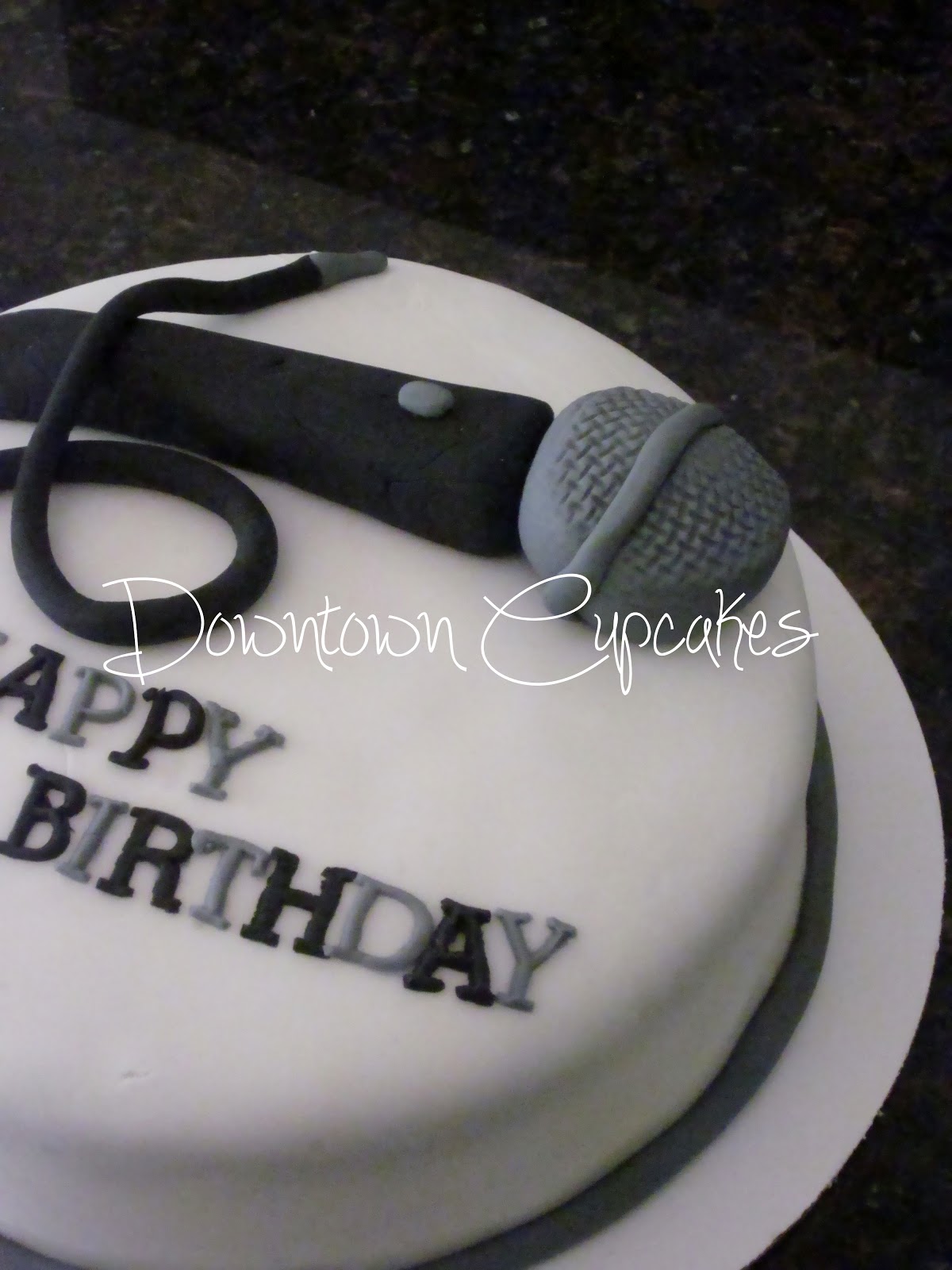 Happy Birthday Microphone Cake