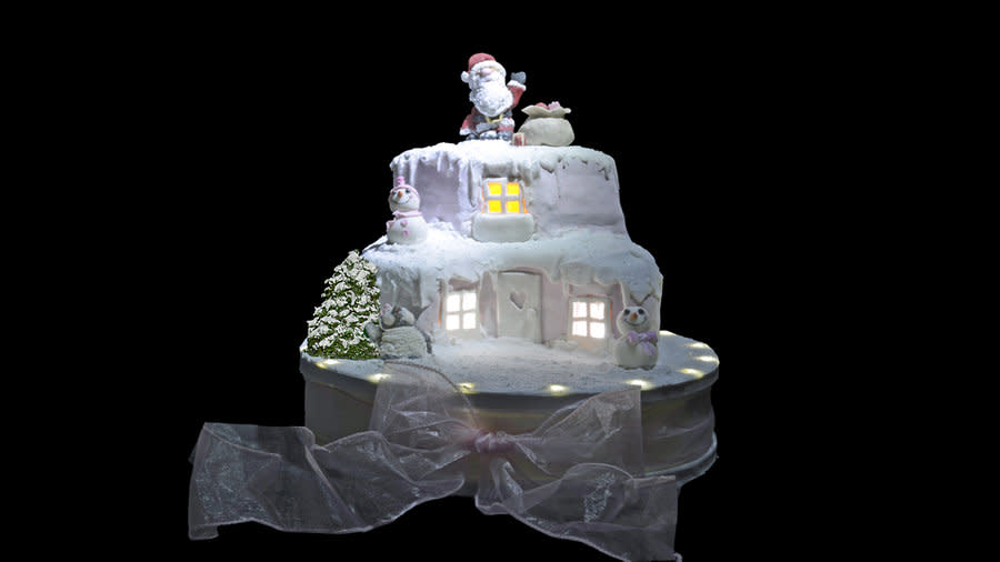 11 Photos of Lighted Snowflake Christmas Cakes