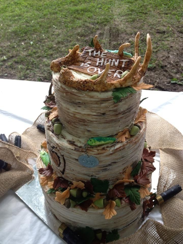 Hunting and Fishing Grooms Cake