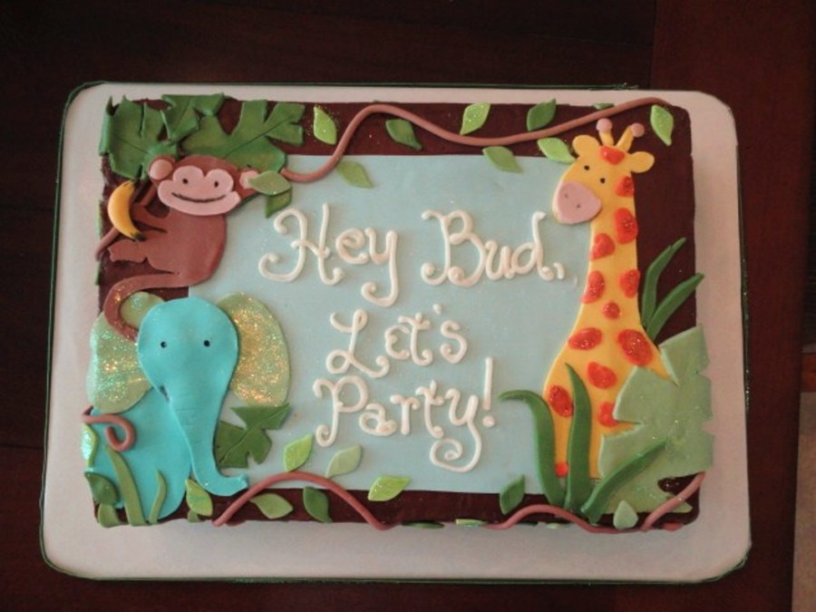 Jungle Theme Baby Shower Sheet Cake