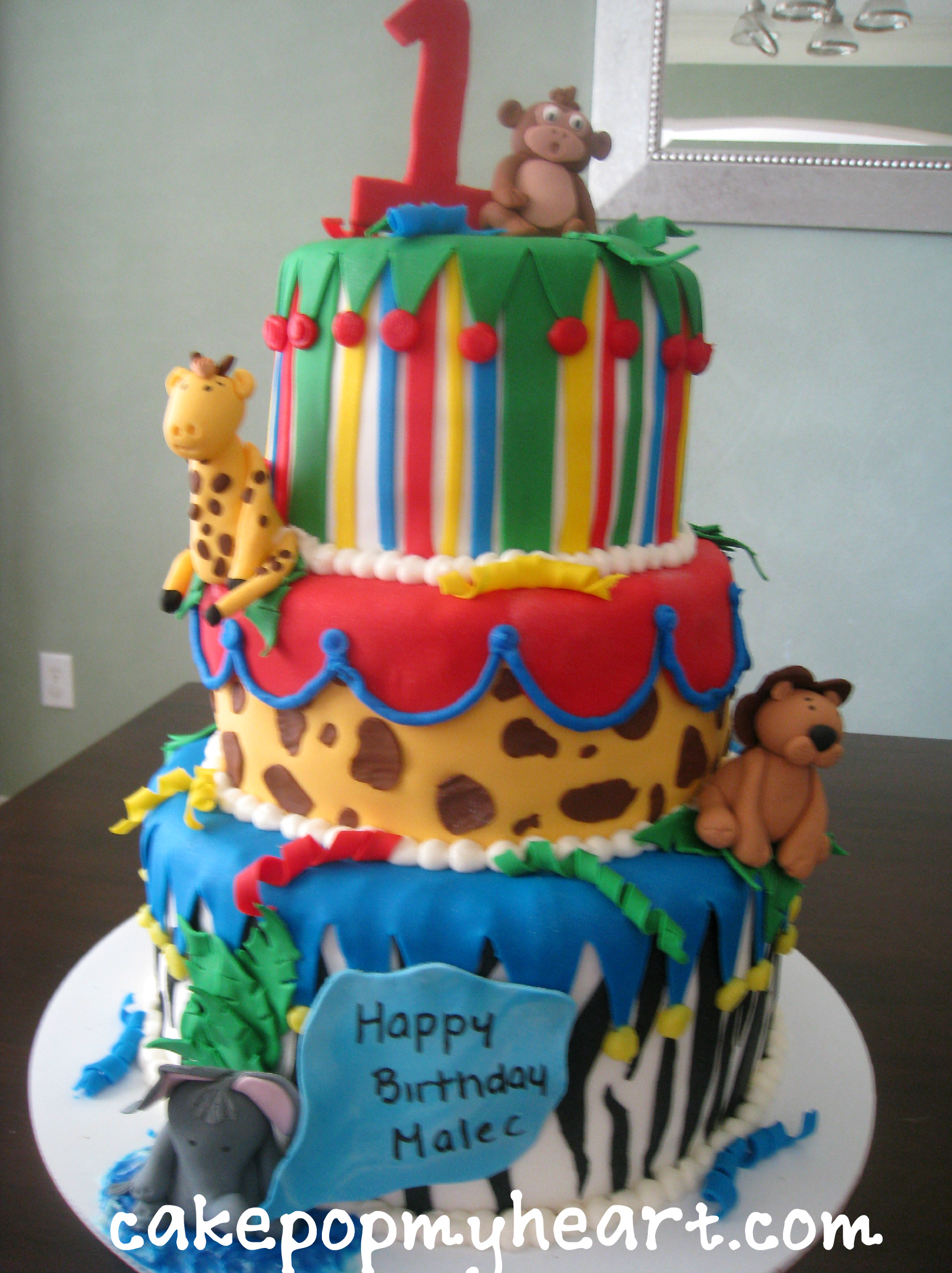 Jungle Theme Birthday Cake