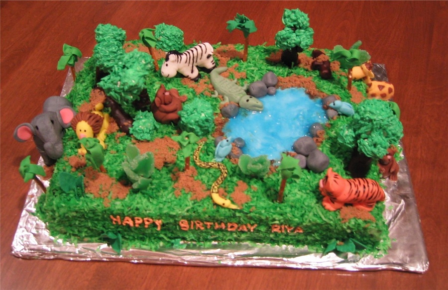 Jungle Theme Birthday Cake