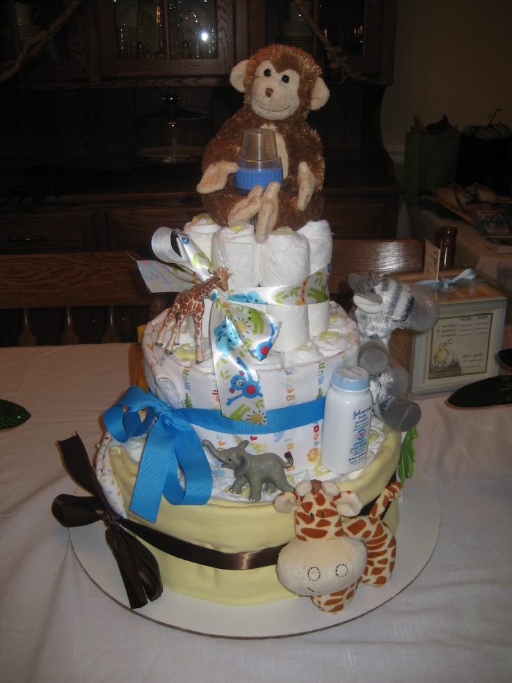 Jungle Themed Diaper Cake