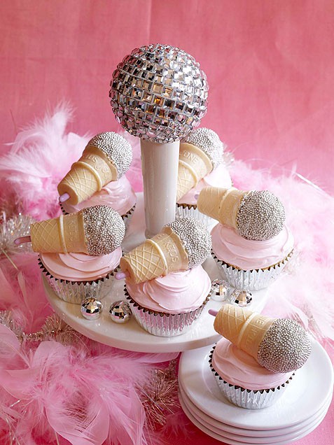 Karaoke Microphone Cupcakes