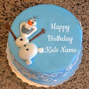 Kids Write Name On Birthday Cake