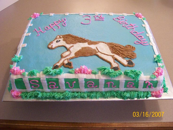 Little Girl Horse Birthday Cake