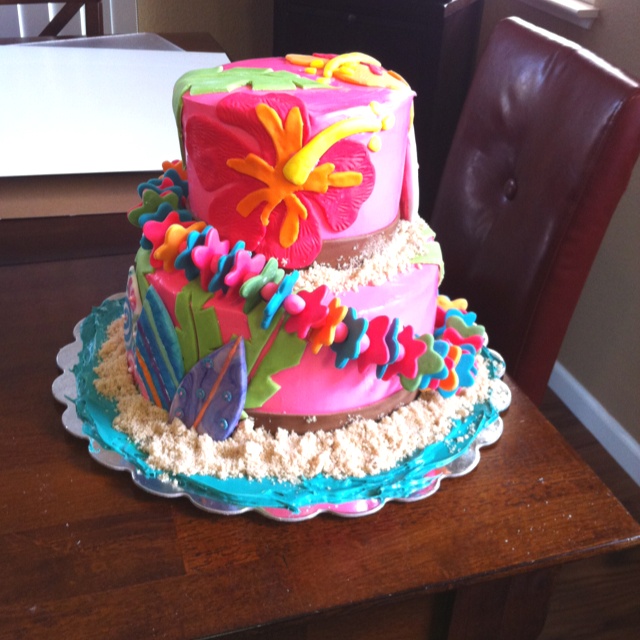 Luau Birthday Cake