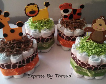 Mini Diaper Cake Centerpieces