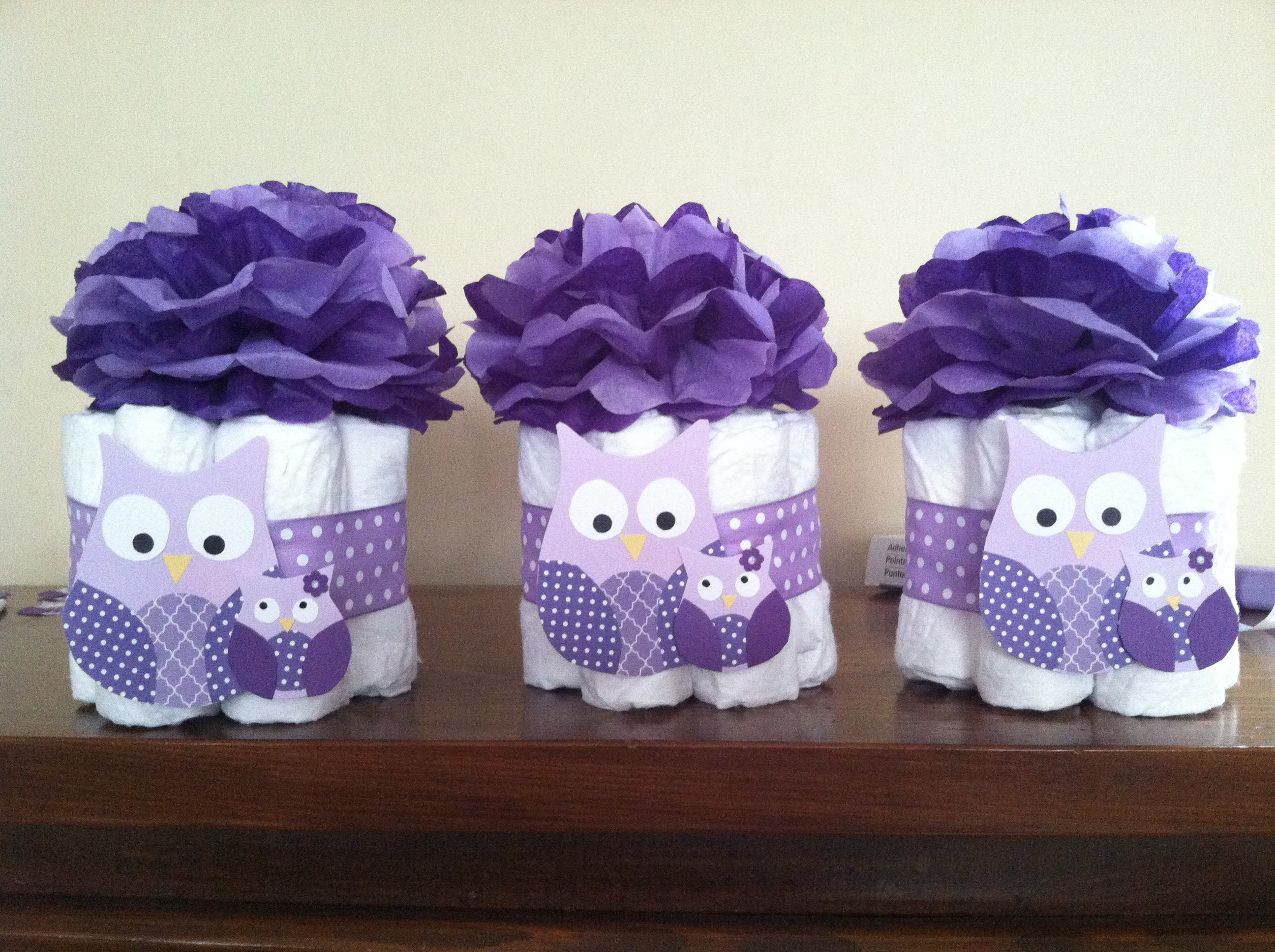 Mini Diaper Cake Centerpieces