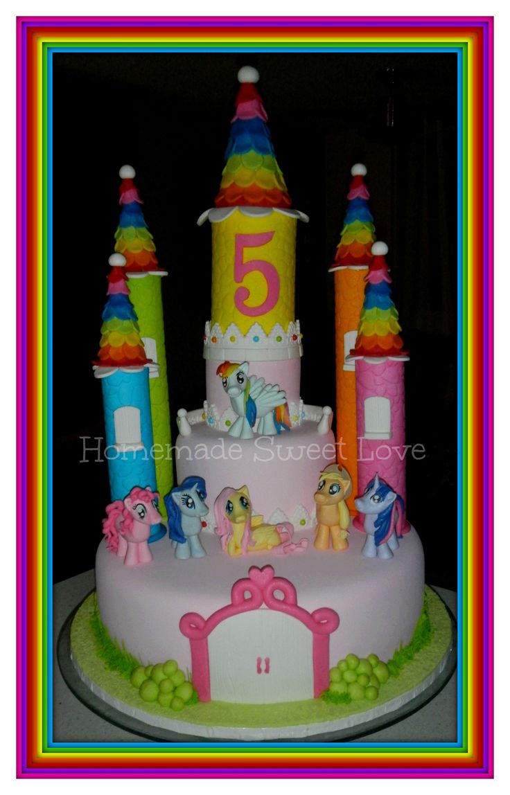 8 Photos of My Little Pony Castle Birthday Cakes