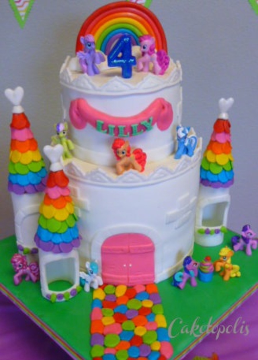 My Little Pony Rainbow Castle Cake