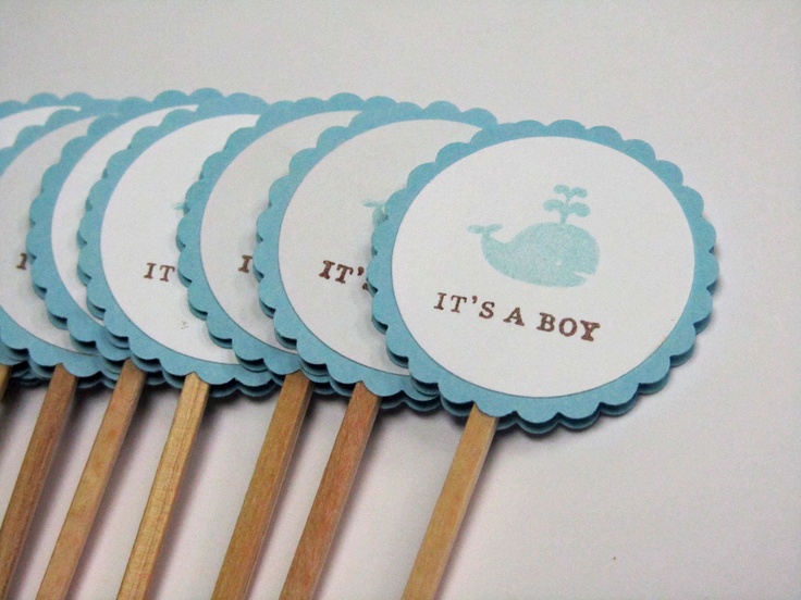 Nautical Baby Shower Cupcake Toppers