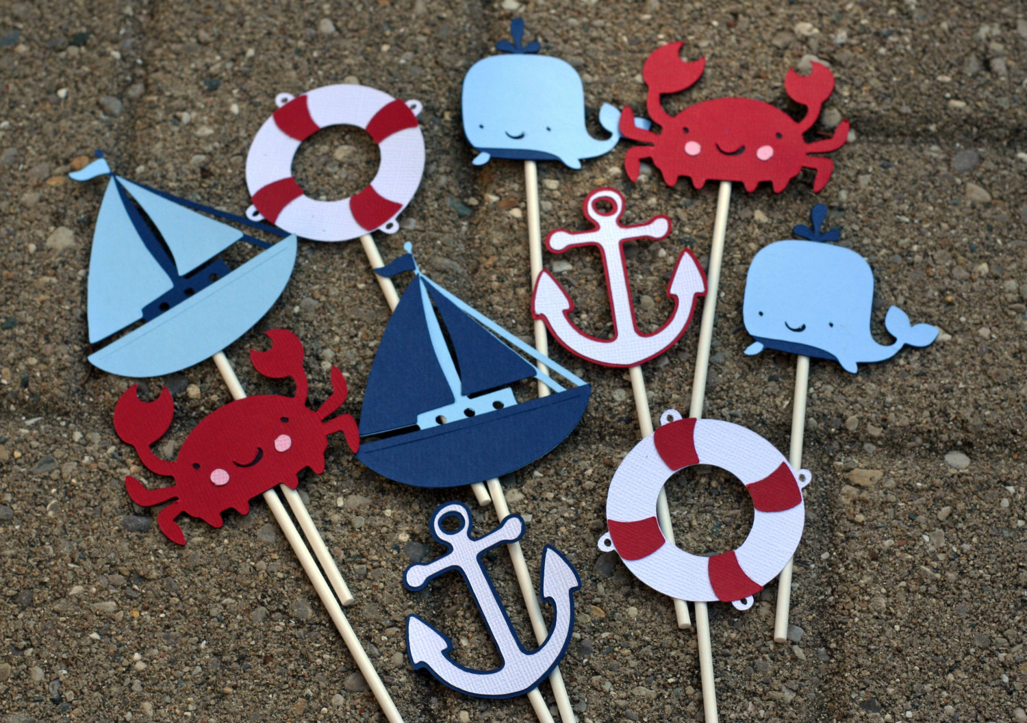 Nautical Baby Shower Cupcake Toppers