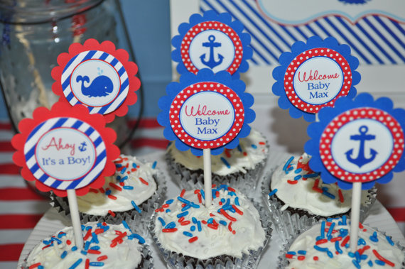 Nautical Baby Shower Cupcakes