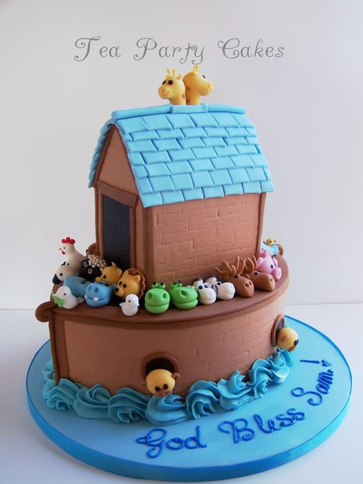 Noah's Ark Baptism Cake