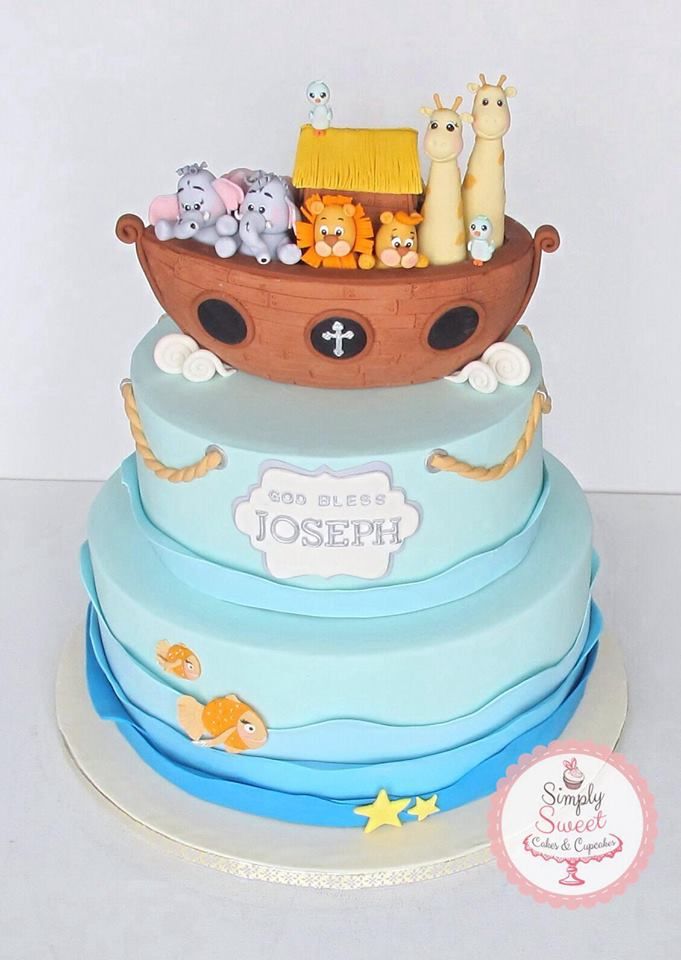 11 Photos of Noah's Ark Baptism Cakes