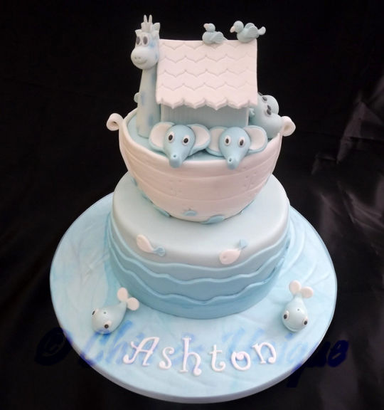 Noah's Ark Christening Cake