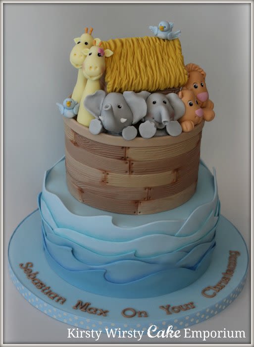 Noah's Ark Christening Cake