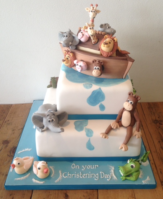 Noah's Ark Christening Cake