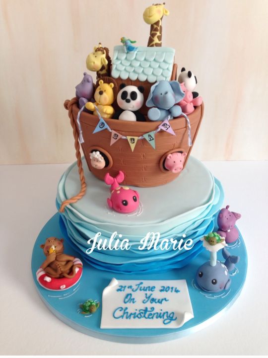 Noah's Ark Christening Cake