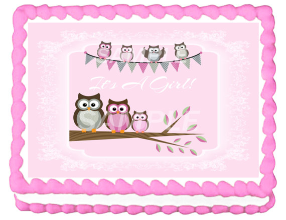 Owl Baby Shower Sheet Cakes