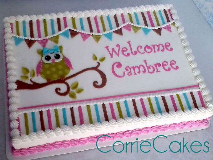 Owl Baby Shower Sheet Cakes