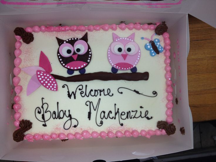 Owl Baby Shower Sheet Cakes