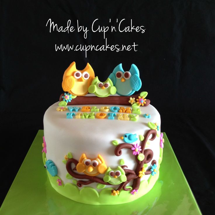 Owl Gender Reveal Cake