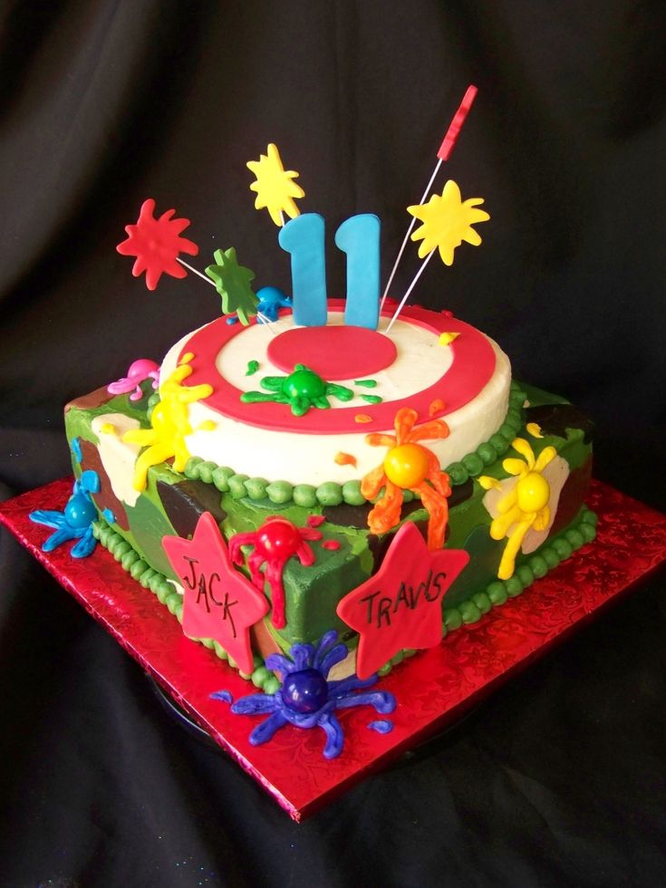 5 Photos of Paintball Themed Birthday Cakes