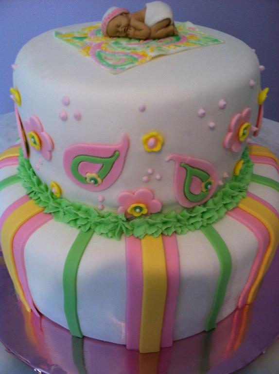 Paisley Baby Shower Cake